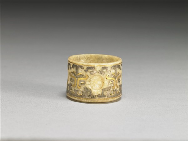 象牙雕嵌金銀扳指