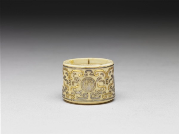 象牙雕嵌金銀扳指