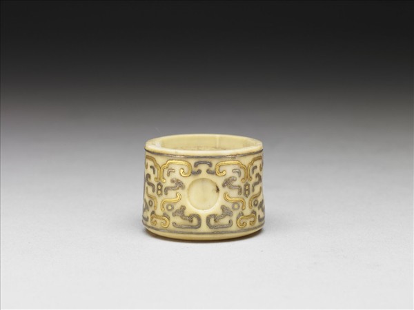 象牙雕嵌金銀扳指