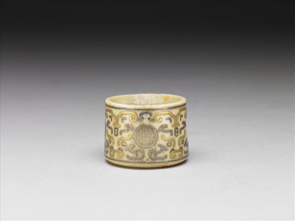 象牙雕嵌金銀扳指