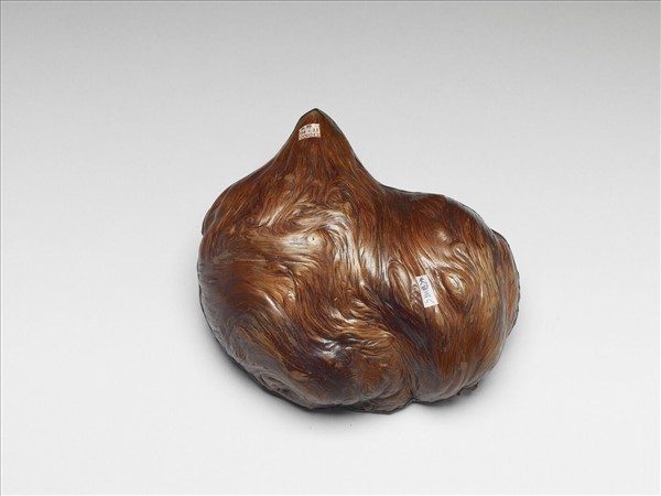 癭木髹漆描金蘭花盂