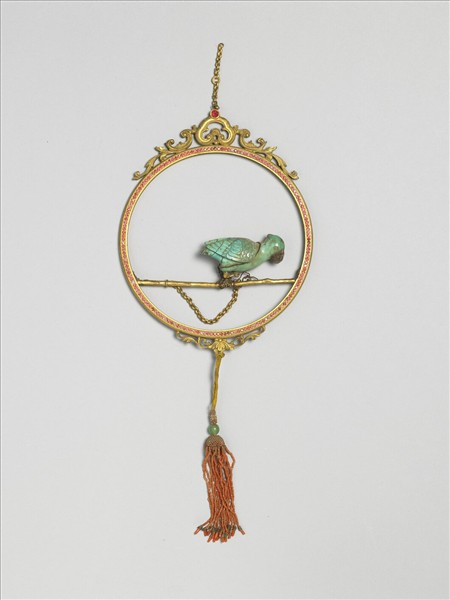 銅鍍金圓環鳥架