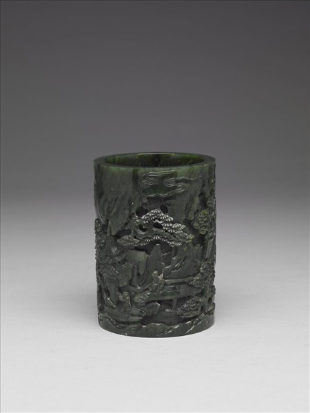 玉山水樓閣筆筒