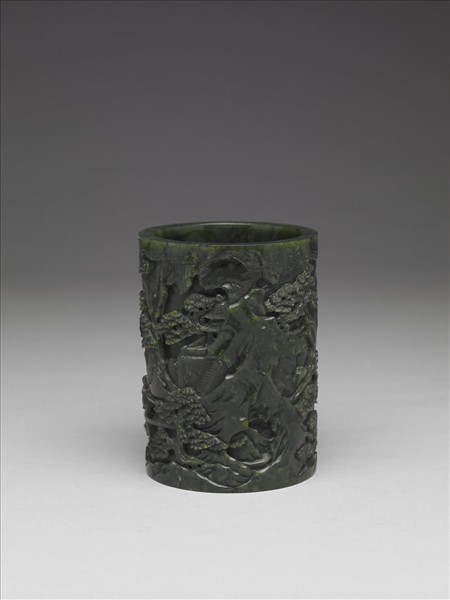 玉山水樓閣筆筒