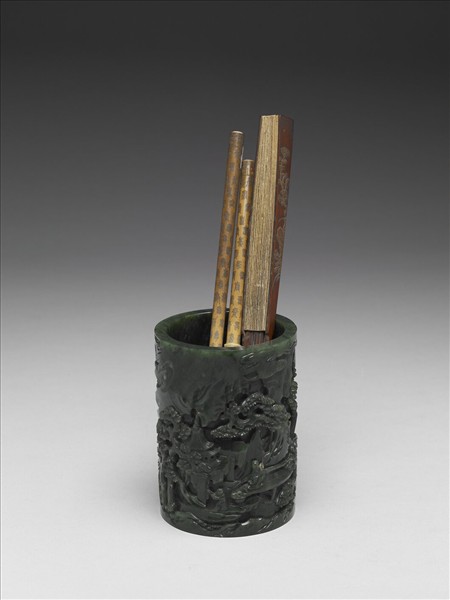 玉山水樓閣筆筒