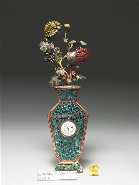 銅胎嵌料鑲錶轎瓶