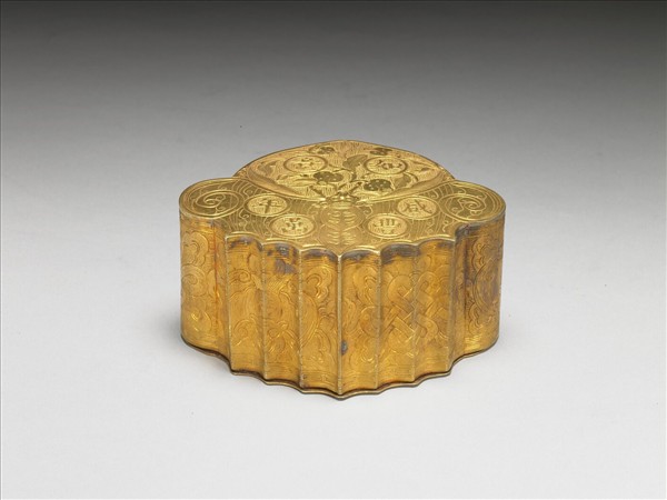 鍍金福壽如意盒