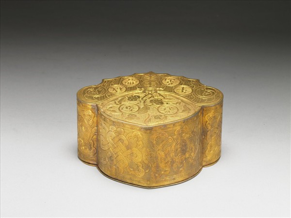 鍍金福壽如意盒