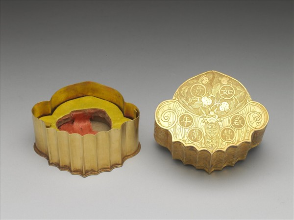 鍍金福壽如意盒