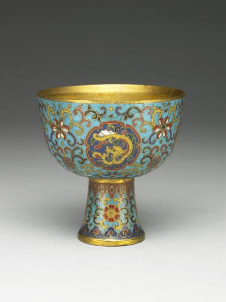 掐絲琺瑯高足杯