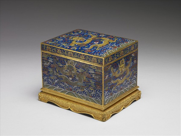 掐絲琺瑯龍紋暖硯盒- 故宮