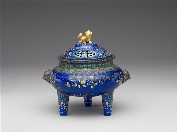 銅胎內填琺瑯貼金爐