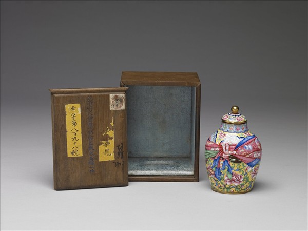 銅胎畫琺瑯包袱紋蓋罐