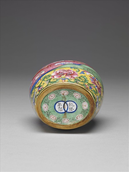 銅胎畫琺瑯包袱紋蓋罐