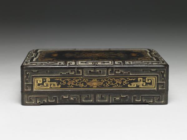黑漆描金硯盒