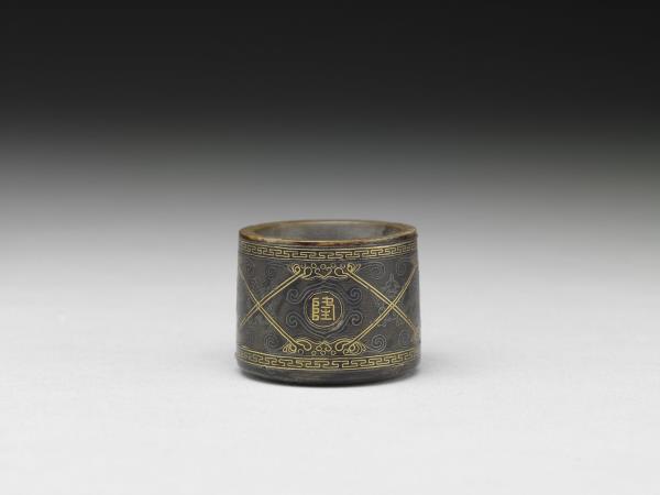 犀角嵌金銀絲扳指