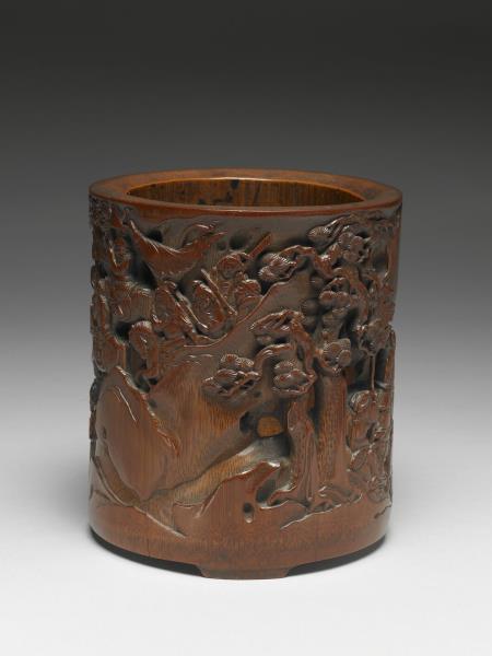 竹雕郭子儀免冑圖筆筒