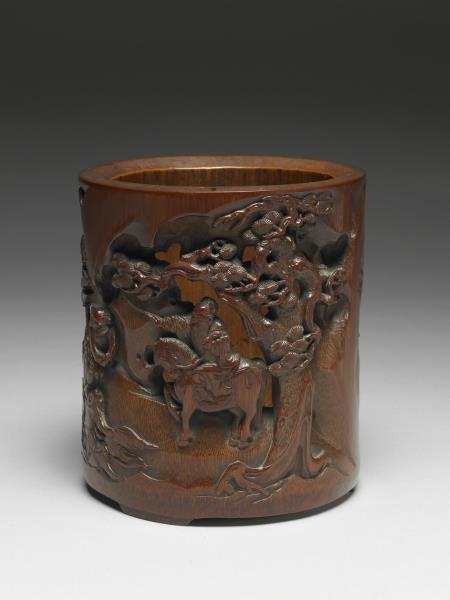 竹雕郭子儀免冑圖筆筒