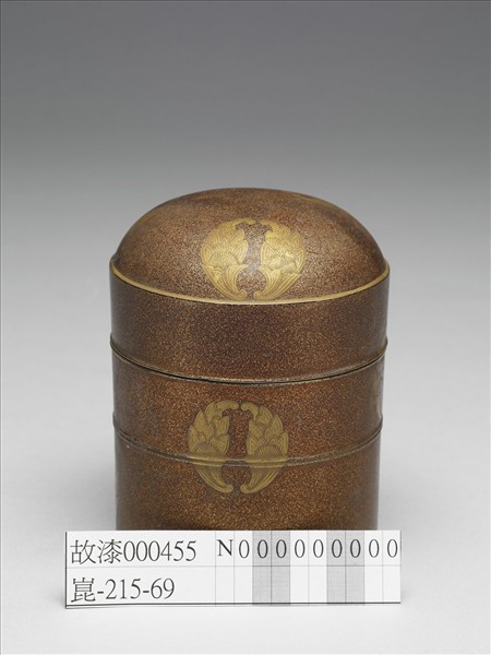 抱杏葉蒔繪圓筒盒