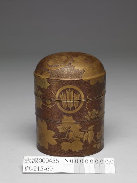 牡丹蒔繪圓筒盒