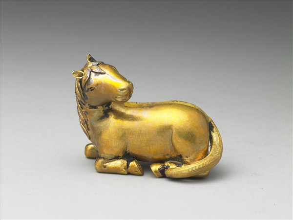 銅鎏金馬