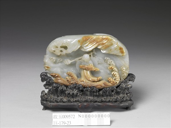 玉達摩過江擺件