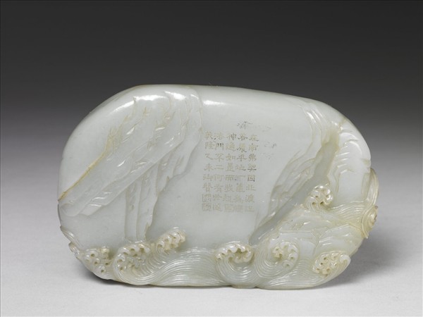 玉達摩過江擺件