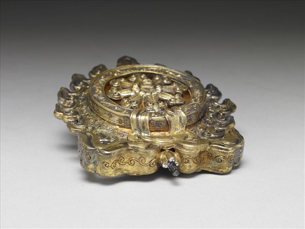 銅鍍金嵌珠法輪