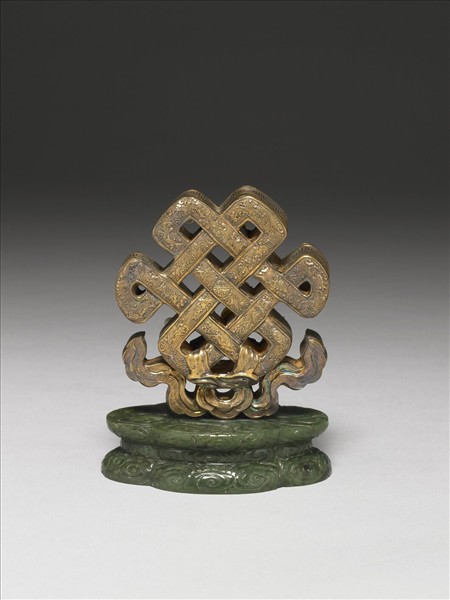 銅鍍金嵌珠盤長