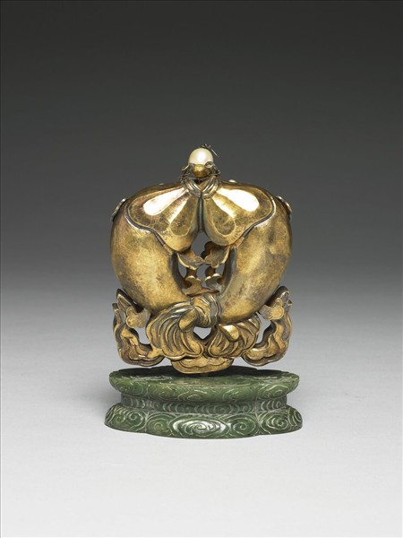 銅鍍金嵌珠雙魚