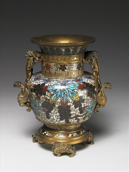 掐絲琺瑯夔龍紋玻璃鏡- 故宮