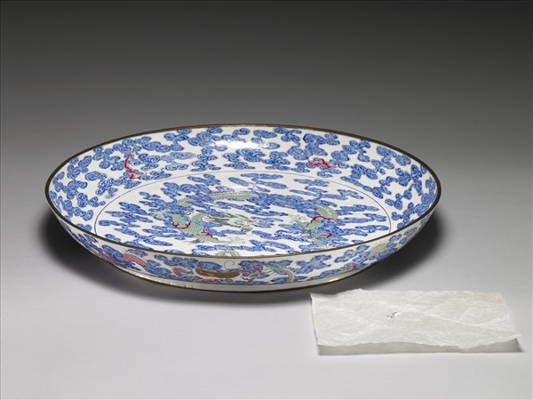 銅胎畫琺瑯雲龍盤