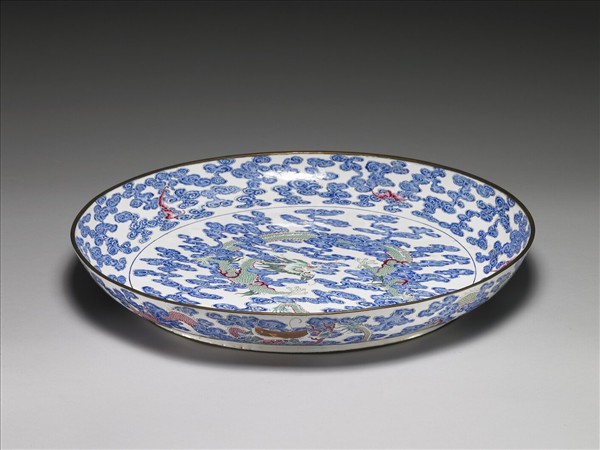 銅胎畫琺瑯雲龍盤