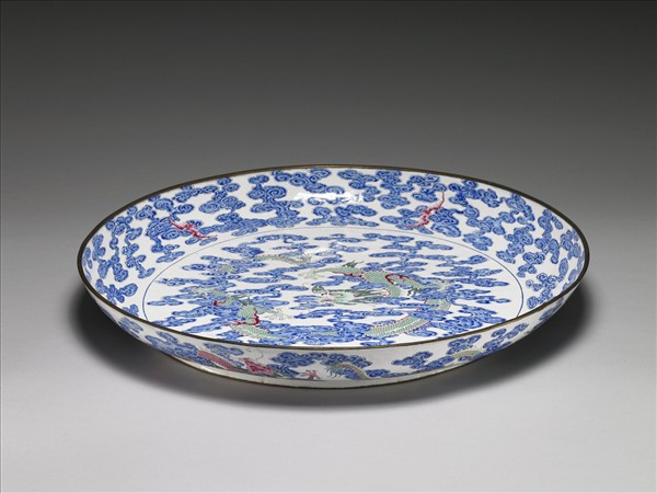 銅胎畫琺瑯雲龍盤