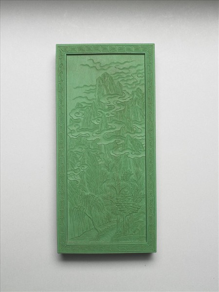 御題《萬春集慶》冊〈萬峰春靄〉詩綠墨