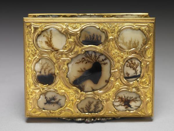 金嵌瑪瑙鼻煙盒