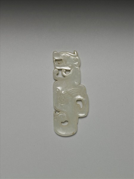 玉仿古龍鳳飾件