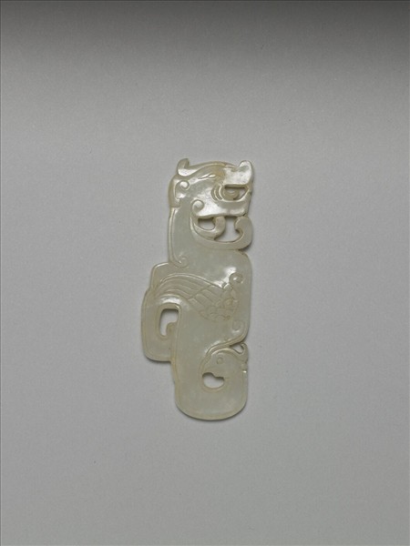 玉仿古龍鳳飾件