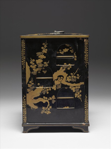 梅蒔繪四層提盒