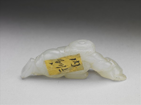 玉劉海戲蟾擺件