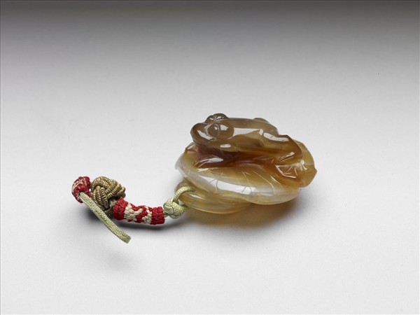 瑪瑙荷葉青蛙佩