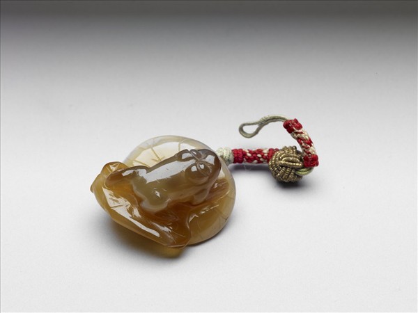 瑪瑙荷葉青蛙佩