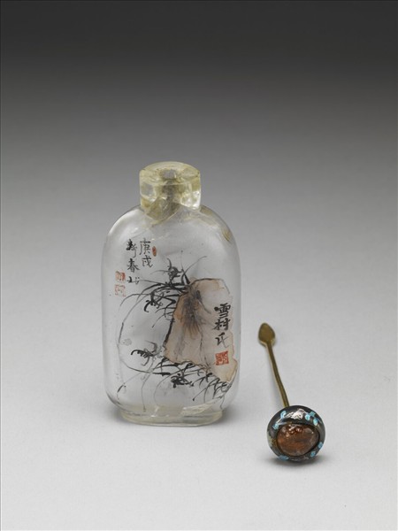 玻璃內繪蘭竹鼻煙壺