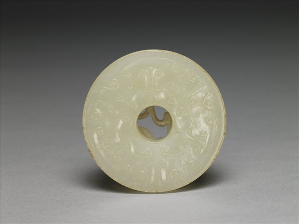 玉啣芝螭紋璧