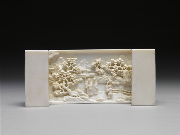 象牙雕花卉草蟲墨床