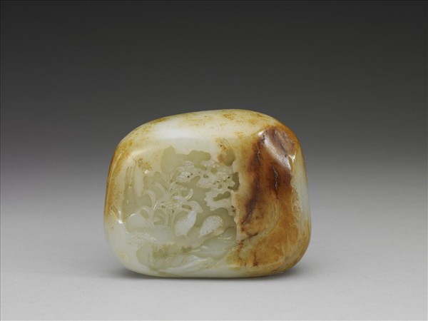 玉山水花鳥圖擺件