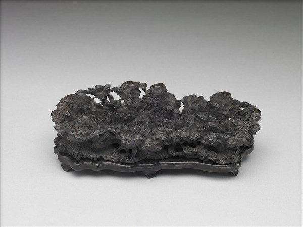 鏤雕歲寒三友木座