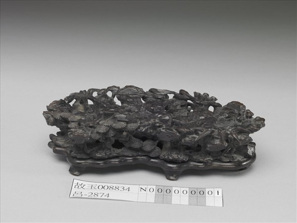 鏤雕歲寒三友木座