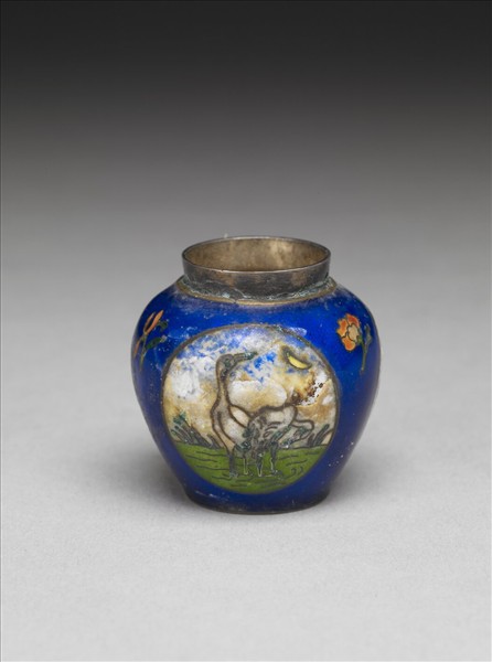 銀胎掐絲琺瑯花卉紋罐