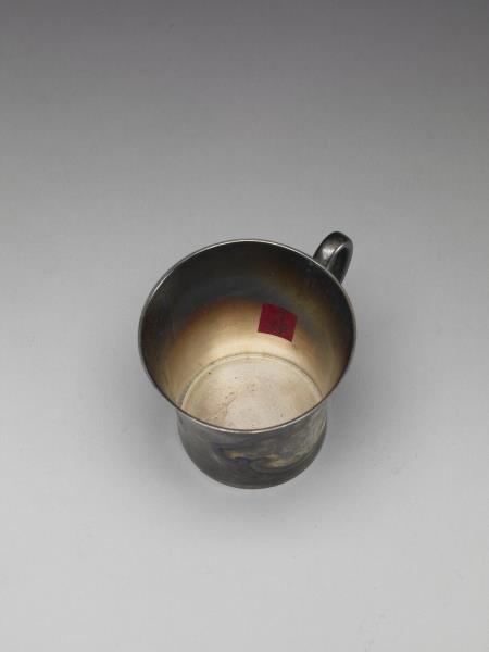 銀胎畫琺瑯山水圖杯